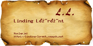 Linding Lóránt névjegykártya